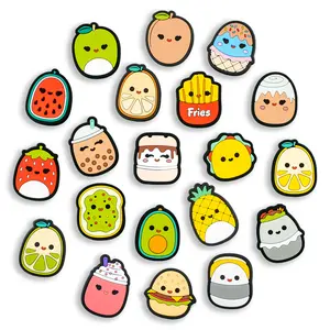 Cute Food Fruit Croc Charms 20PCS Shoes Charms PVC Clog Pins Accessories Party Favors Birthday Gifts Holidays Decoration for Boys Women Girls