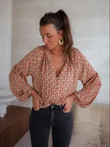 Tiffany Pattern Vest Digital Print Shirt, Spring Summer Button Front Unisex Top, Casual Daily Wear, Comfortable & Stylish Design