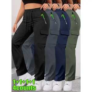 Women's multifunctional work pants | Waterproof, zippered pocket, high waisted drawstring pants, suitable for daily and outdoor wear