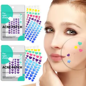 Star & Heart Shaped Hydrocolloid Pimple Patch, Easy To Peel Acne Cover Sticker, Acne Skincare, Facial Skin Care Accessories for All Skin Types, Skincare Products.(Star 240pcs,Heart216pcs)