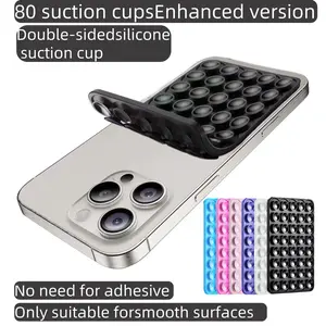 Silicone Suction Cup Phone Case Mount,80 silicone suction cup holders，Count Double Sided Phone Holder Mount, Hands-Free Strong Grip Holder for Selfies and Videos, Phone Accessories