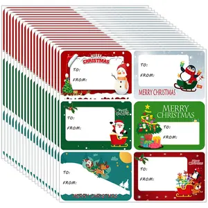 Christmas Gift Label Sticker, 120pcs/set Writable Self Adhesive Gift Tag, Gift Wrapping Sticker, Customizable Stickers, Festive & Party Supplies