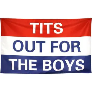 Tits Tots Out for the Boys Tapestry Funny Meme Banner 60x40in Cool Flags for College Dorm Room Guys Man Cave Frat Bedroom