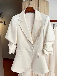 Elegant Blazer Jacket for Women, Long Sleeve Button Front Design, Perfect for Fall & Winter, Casual Office Wear