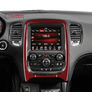 Real Carbon Fiber Infotainment Radio Screen Trim Overlay for 2011-2020 Dodge Durango