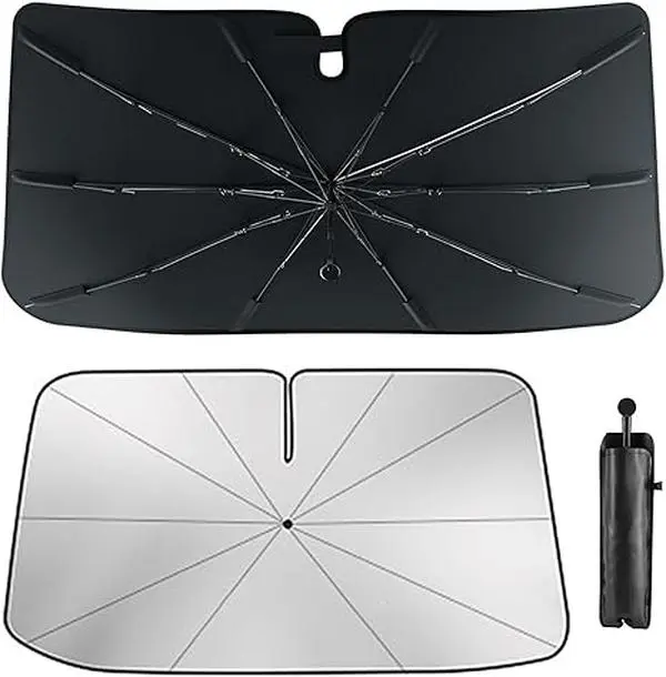 Car Windshield Sunshade Umbrella - Foldable 5 Layers UV Block Coating, Heat Insulation Protection for Sedan & SUV, Easy Storage Design