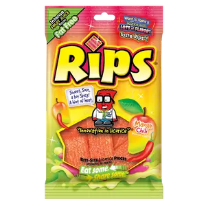 RIPS LICORICE BITE SIZE SOUR GUMMY  CANDY 4OZ