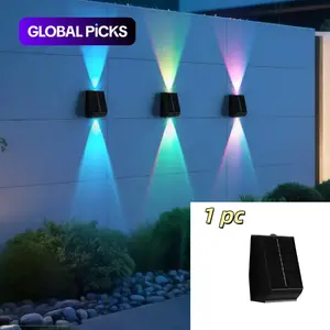 1 PCS Solar Outdoor Garden Wall Light Ip55 Waterproof Colorful Exterior Wall Lamp Yard Wall Decoration, Lithium Rechargeable Batteries Included #GLOBAL PICKS