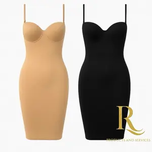 Slimming Full Length Shapewear Slips Nude Straight Tube Dress Body Shaper Women Skinny Under Dresses Underwire Cup Black Womenswear