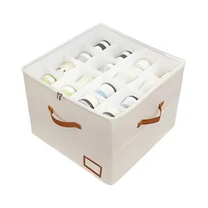Shoe Organizer for Closet Back to School Season, Fabric Shoe Storage Boxes with Clear Cover, Adjustable Dividers Storage Container Bins, Foldable Space-Saving Shoe Storage Organizer, Fits 8-16 Pairs for Closet Organization Home Storage Solutions