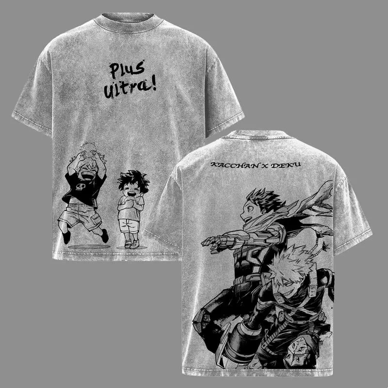 BakuDeku Washed T-Shirt, MHA Ship Apparel, My Hero Academia Merch, Vintage Washed Oversized Tee, Deku X Bakugo Graphic, Anime Couple Aesthetic, Katsuki And Izuku Shirt. Streetwear Crewneck