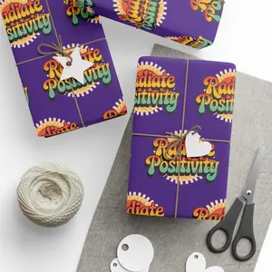Purple Radiate Positivity Wrapping Paper for Celebrations