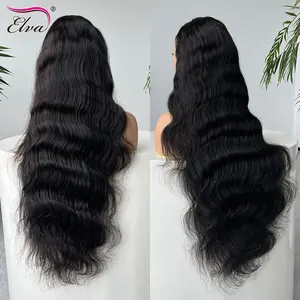 Elva Single Knots 5x5 HD Lace Glueless Wigs Ready To Go Human Hair Wigs Body Wave Glueless Wigs Human Hair Melt Skins For Women Wig
