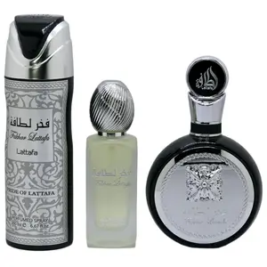 Lattafa Fakhar 3-piece Gift Bundle Set for Men ( Eau de Parfum Spray 3.4 Ounce, Hair Mist 1.7 Ounce and Deodorant Spray 6.7 Ounce )