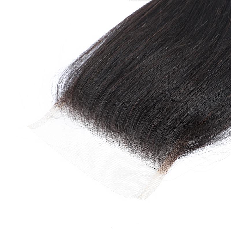 Binf 4x4 Lace Closure Human Hair Straight/Body Wave/Kinky Straight/Pixie Curly/Loose Wave/Water Wave Lace Closure Brazilian Virgin Remy Hair Transparent Frontal Closure Pre-plucked with Baby Hair