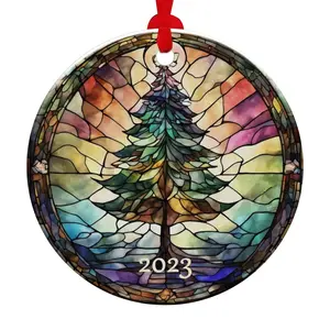Tree Circle Ceramic Ornament 2023 Christmas Gift Decoration