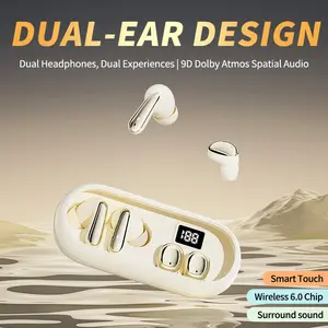 MSHUKCOE Mini Invisible Headphones Bluetooth True Wireless In-Ear Earphones with Built-in Mic Intelligent Touch ENC Noise Canceling IPX5 Waterproof for Sport Workout Running Gym