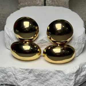 Twice The Drama Stud Clip On Earrings