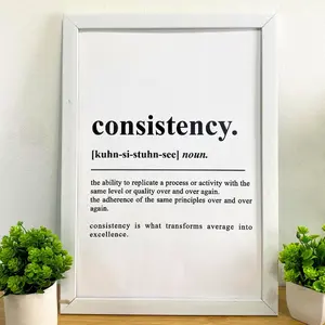 Instant Wall Glow-Up Consistency Definition Poster Motivational Art For Entrepreneurs Office Wall Decor Inspirational Poster Kitchen Print Waterproof HD Canvas Art Museum-Quality Enhance Your Living Space