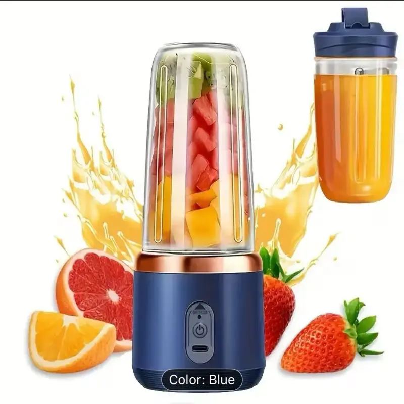 Portable Juicer Blender for Shakes Blue Color Compact & Portable Design Ideal for On-the-Go Use