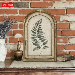 2D flat, 1 piece of green fern wall decoration, farmhouse-style decoration, country style decoration, spring plants