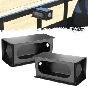 Partsam Heavy Duty Black Steel Utility Truck Trailer Tail Light Guard (2 Pieces)