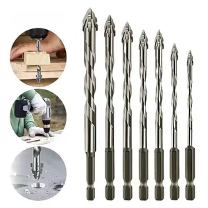 Masonry Drill Bit Set,7 Count Sawtooth Eccentric Drill Bit Set,Industrial Strength Carbide Drill Bit Tip,Suitable for all Tiles,Ceramics,Glass,Marble,Concrete,Stainless Steel