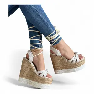 YRMODA Women's Brown and White Neutral Roman Platform High Heels - 15cm Elegant Shoe with Secure Fit, Stylish Design, Versatile Style for Events, Perfect Color Combination for Daily Look