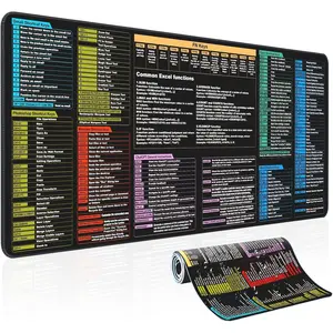 Desk mat--Excel Cheat Sheet Desk pad--Contains 7 Common Office Software Shortcuts Such as Excel, Word, Chat GPT,etc--Large XL Gaming Mousepad|Office Keyboard pad|Excel Shortcuts Computer mat