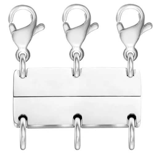 MKCYD Multi Necklace Layering Clasp Strong Magnetic Clasps, Gold and Silver Necklace Separator for Layering, Multiple Jewelry Closures for Layered Look MKCYD Multi Necklace Layering Clasp Strong Magnetic Clasps, Gold and Silver Necklace Separator for Layering, Multiple Jewelry Closures for Layered Look