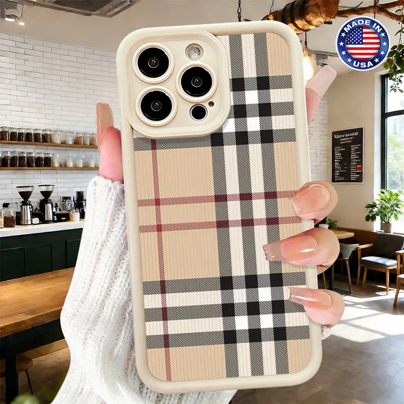 ばかぁもん BurberryケースiPhone15Pro用 バーバリー iPhone15/15pro/15promaxケース ブラック 芸能人愛用