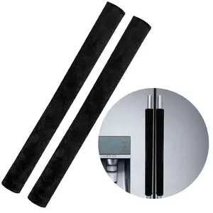 Kitchen Makeover Set: 4-Pack Decorative Fridge Handle Covers in Black - Easily Upgrade & Refresh Your Appliance Style