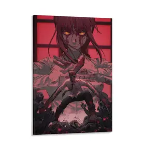 Chainsaw Man Horror Anime Poster Denji And Makima Posters Canvas Posters Decorative Room Aesthetic Bedroom Decor Wall Art Office Home Decor