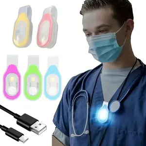 Rechargeable Nurse Clip-On Light for Night Shifts, Bright Hands-Free Nursing Work Flashlight, Lightweight Nurse Scrub Light for Badges, Emergency Clip-On Flashlight for Travel, Walking, Running - 1 pc/2 pcs/3 pcs