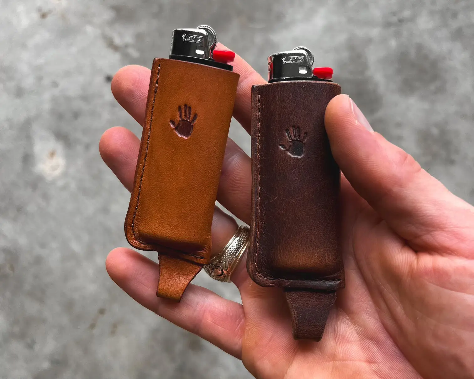 Keychain Lighter Cover - Heirloom Leather