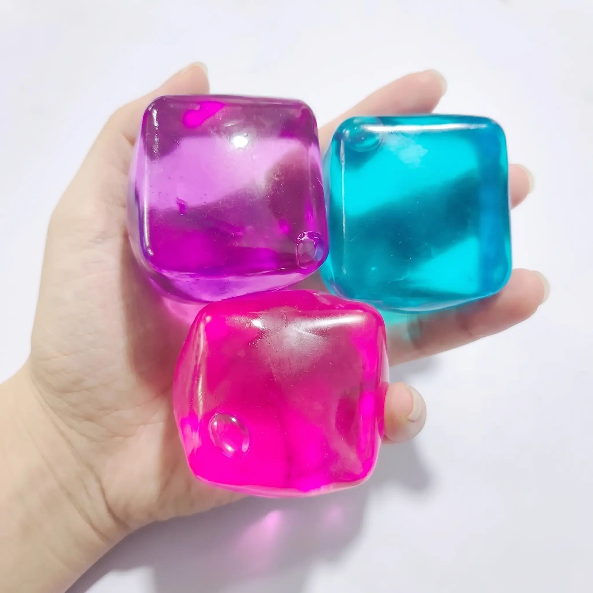3 Counts Stress-Relief Toy Set, Slow-Rebound Squeeze Squishies, Squishy Stress Balls, Pressure-Release Office Desk Toys, Anti-Stress Kit, Fun Gift for Holidays and Parties, Stress Cubes