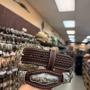 Men western belts brown