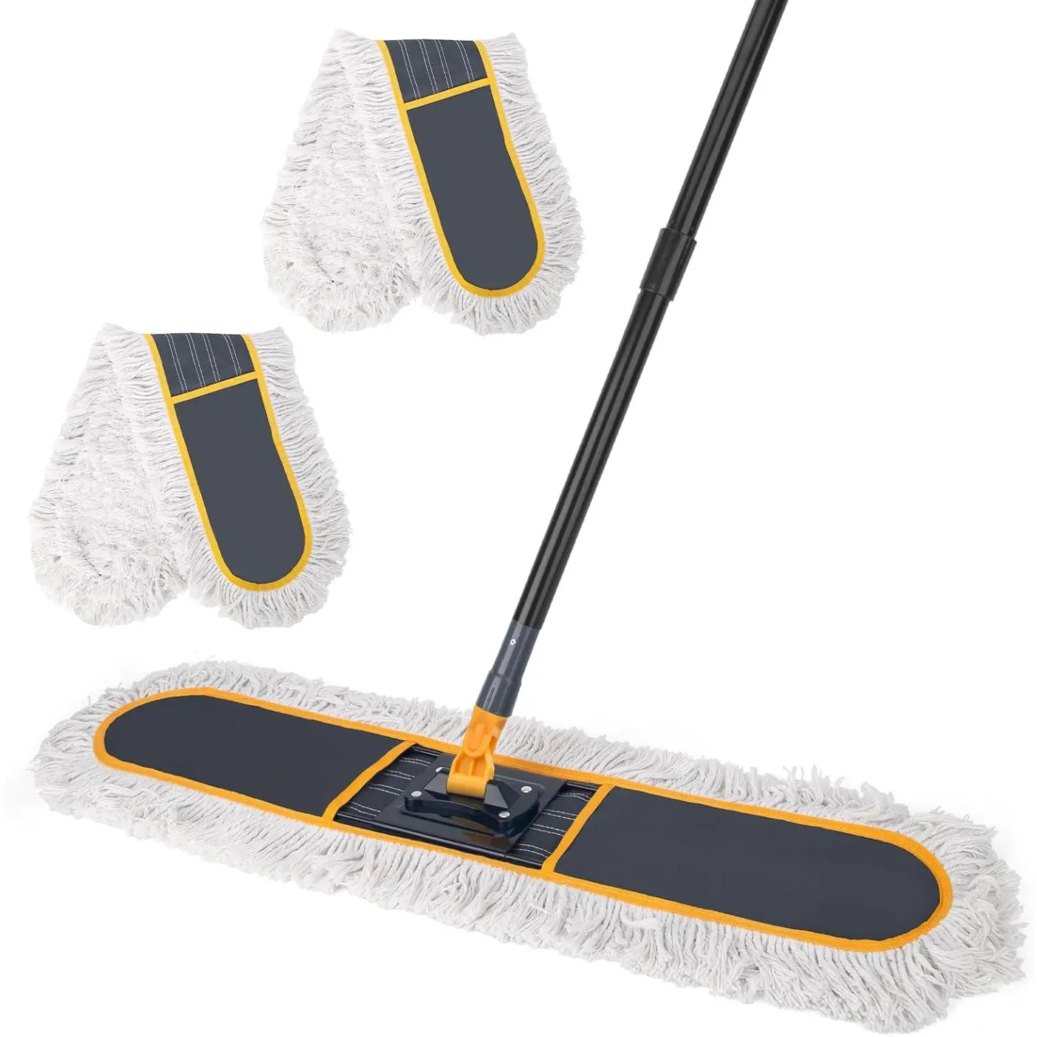 36" Commercial Dust Mops for Floor Cleaning,Industrial Heavy Duty Floor Duster with 2 Large  Mop ,Wet Dry Sweeper Broom for Hardwood,Tile,Concrete,Laminate,Garage Floors(Grey)