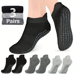 Grip Socks for Women Men Pilates Grip Socks Non Slip Yoga Sock with Grips for Barre Barefoot Hospital Grippy Sock