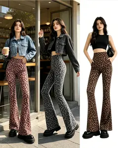 Women's 3-Pack High Waist Butt Lifting Leopard Print Flare Leggings, Elastic Anti-Roll Waistband, Soft Skin-Friendly Comfortable Fabric, Minimalist Versatile Lady Sportswear Style, Ideal for Yoga, Home Leisure,summervibes