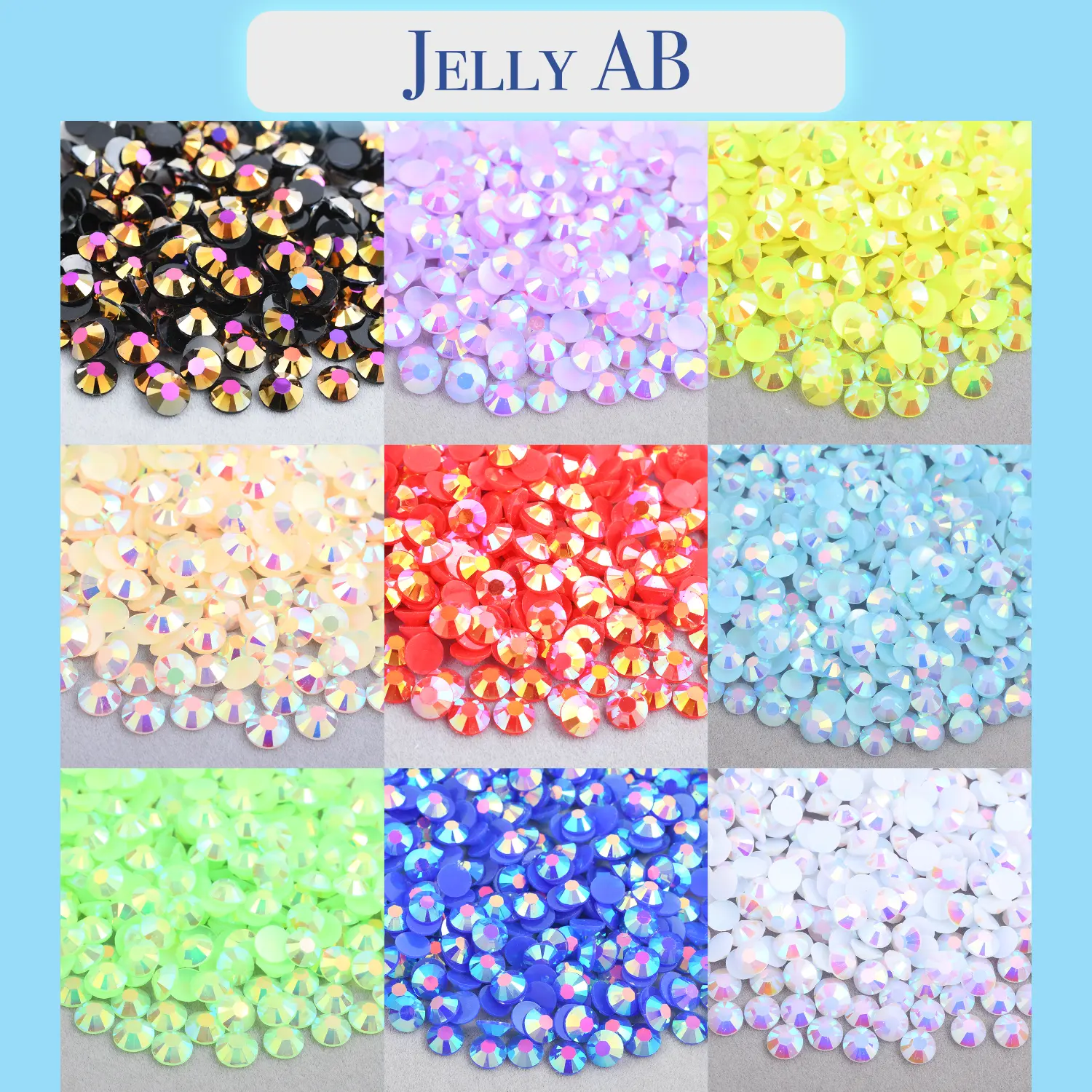 Mix Size Jelly AB Rhinestones