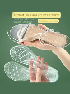 Women's Gel Arch Support Insoles, Soft Self-Adhesive Adjustable Shoe Inserts, Shock Absorption Anti-Slip Half Size Insoles, All Seasons Casual