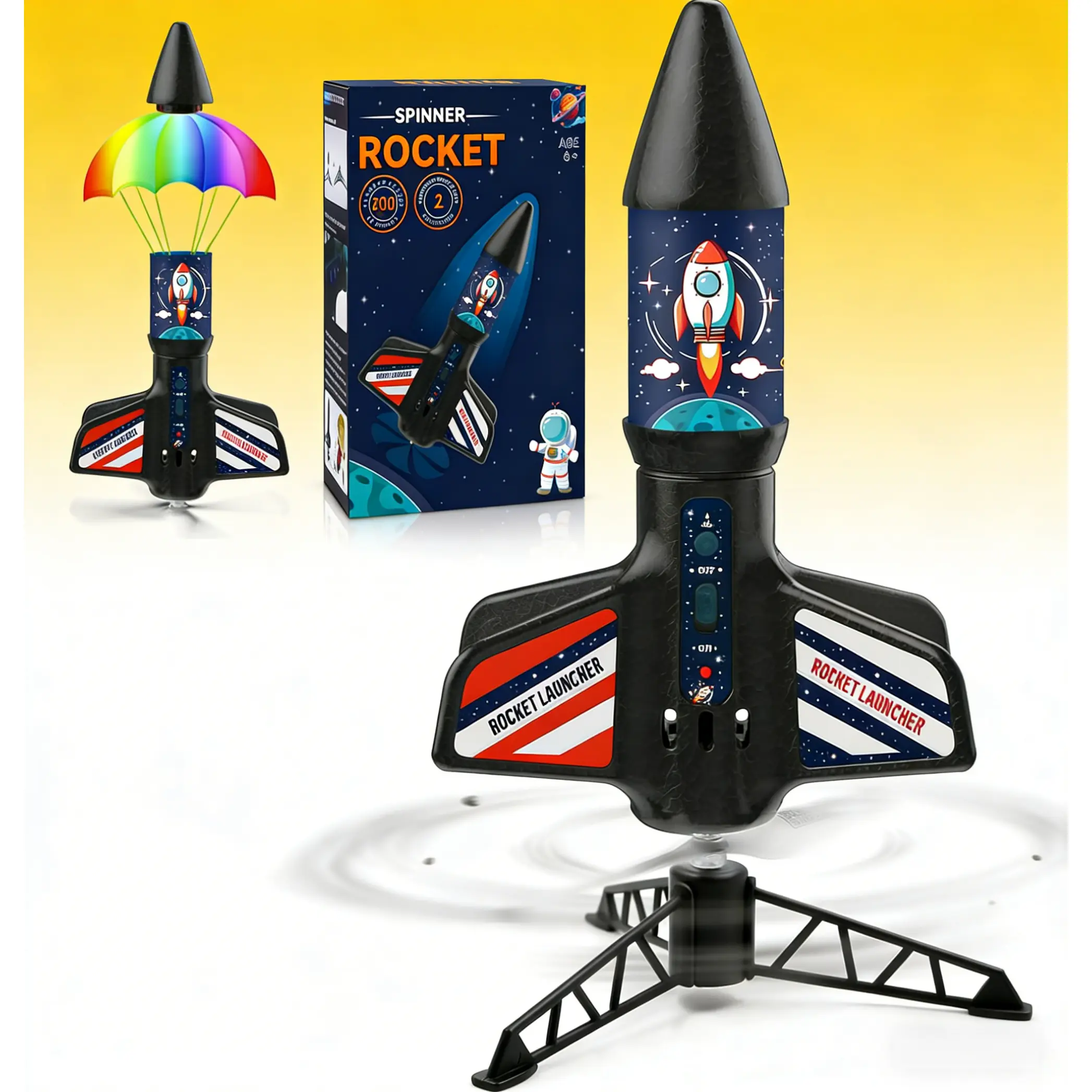 Rocket Launcher for Kids ,High Flying Kids' Play Air Rocket with Launch Set, Self-Launching 200 ft Motorized Outdoor Electric Play Toy,  Birthday Toys Gifts for Boys 5-12, Rocket Pattern Self-Launching Outdoor Toy