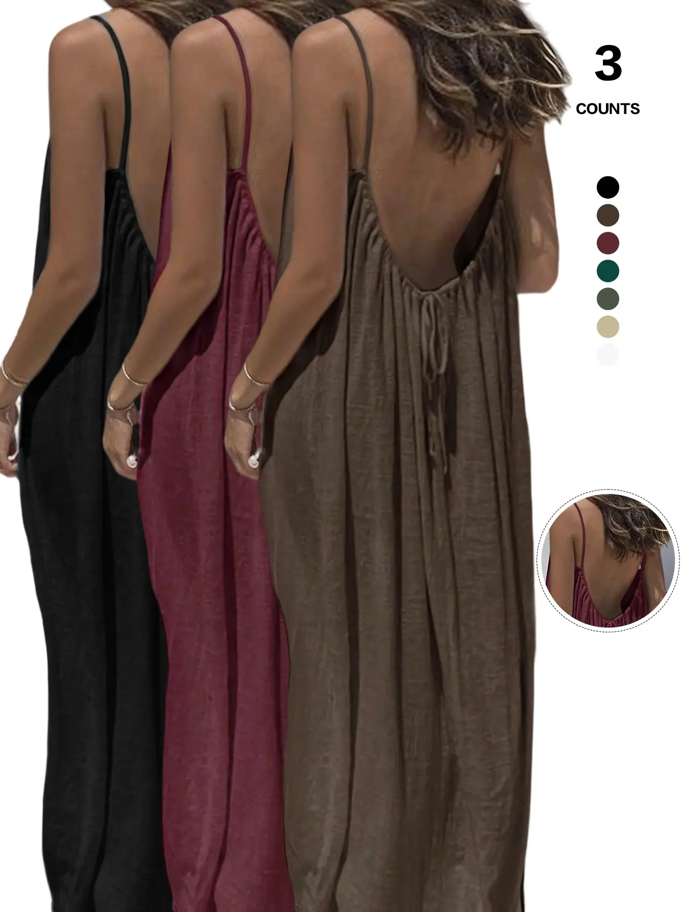 2026Women's Solid Color Cami Lounge Dress Elegant Sleeveless Long Dress for All Season ,Ladies Sleepwear for Indoor Wear 2026Women's Solid Color Cami Lounge Dress Elegant Sleeveless Long Dress for All Season ,Ladies Sleepwear for Indoor Wear
