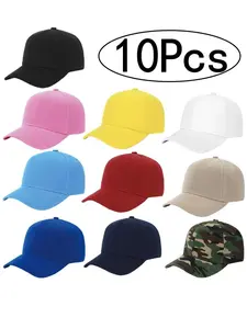 10Pcs-Men's Classic Baseball Cap Hard Top All-Season Camo Hat, Sporty Loose-Fitting Sun Hat for Daily Use, Unisex Casual Fashion Accessory, Hat Set