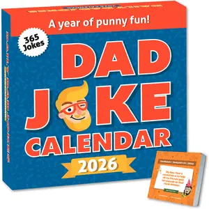 2026 Dad Joke Desktop Calendar - 365 Daily Jokes, Full-Color Tear-Off Pages, Easel Backer, Office Stationery Supplies, Fun Desk Calendar