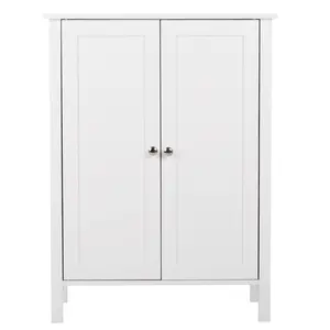 Double Doors Bathroom Cabinet White Stylish Space Saving Storage Solution for Modern Homes