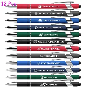 12/24/36 Pcs Funny Ballpoint Pen, Inspiring Pen Set, Inspirational Quote Ballpoint Pens, Black Ink, Smooth Writing Pens, Motivational Gifts for Office & School, Encouragement Gifts for Men & Women, Multicolor, Inspirational Metal Pens