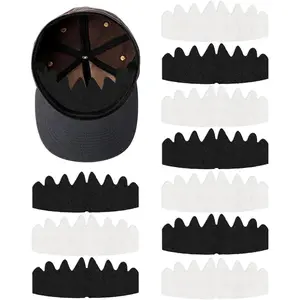 Moisture-Wicking Sweat Protection Hat Liners 10-Piece Value Pack for Baseball Caps & Sun Hats Universal Fit Black/White Washable Reusable Flexible Shaper Inserts