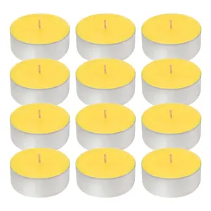 LumaBase Extra-Large Citronella Tea Light Candles - Set of 12